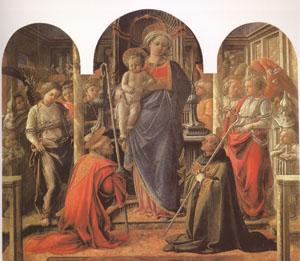 Fra Filippo Lippi Virgin and Child Surrounded by Angels with (mk05) France oil painting art